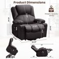 thumbnail image 2 of JMYMRY Leather Power Lift Recliner Chair for Elderly with Heat and Massage, Adjustable Angle, Side Pocket and USB Charge Port for Living Room, Brown, 2 of 8
