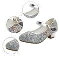 thumbnail image 5 of VNKIDY Kids Dance Shoes Girls Solid Color Glitter Mary Jane Dress Shoes With Ankle Strap Ideal For Children Toddlers Parties Pageants Special Occasions Stylish Footwear, 5 of 7