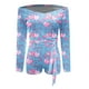 thumbnail image 4 of Mono corto informal de vendaje estampado con cuello en V y manga larga para mujer a la moda Fridja fhjkhfk461729, 4 of 4