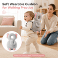 thumbnail image 4 of Head Protector Backpack, Adjustable Cartoon Animal Walking Cushion Backpack, Soft Wearable Plush Pad for Supervised Walking Practice, Elephant Design, 18M+, 4 of 7