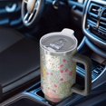thumbnail image 6 of 40oz Pioneer Flower Floral Print Pattern Insulated Tumbler with Handle, BPA-Free Leak Proof Lid and Straws, Double Wall Vacuum, Hot 12h/Cold 34h, 6 of 6