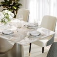 thumbnail image 4 of POVISON 79" Modern Dining Table for 6-8, Rectangular Gold Glossy Sintered Stone Dining Table, Marble-Look Tabletop with Dark Gray Carbon Steel Base, 4 of 10