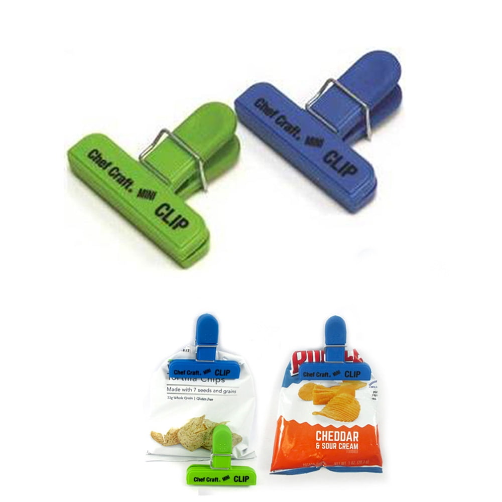 2 Pc Bag Clips Food Chip Assorted Size Multi Purpose Clothespin Mini