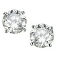 thumbnail image 2 of Star K� Classic Round 7mm Genuine White Topaz  Four Prong  Stud Earrings, 2 of 9