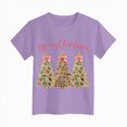 thumbnail image 6 of sdbrld Christmas Shirts for Kids Girl Xmas Cute Graphic Tshirts Cartoon Short Sleeved Tee Tops Purple Sizes 2-3 Years, 6 of 6