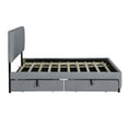 thumbnail image 4 of Queen Size Platform Bed Frame with 2 Drawers and 1 Twin XL Trundle, Modern Velvet Upholstered Bed Frame with Strong Solid Wood Slats Support, No Box Spring Needed, 4 of 9