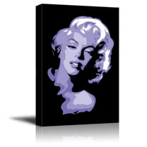Artistic Portrait of Marylin Monroe in Purple Color Pop Art - Canvas Art Wall Decor - 24" x 36"
