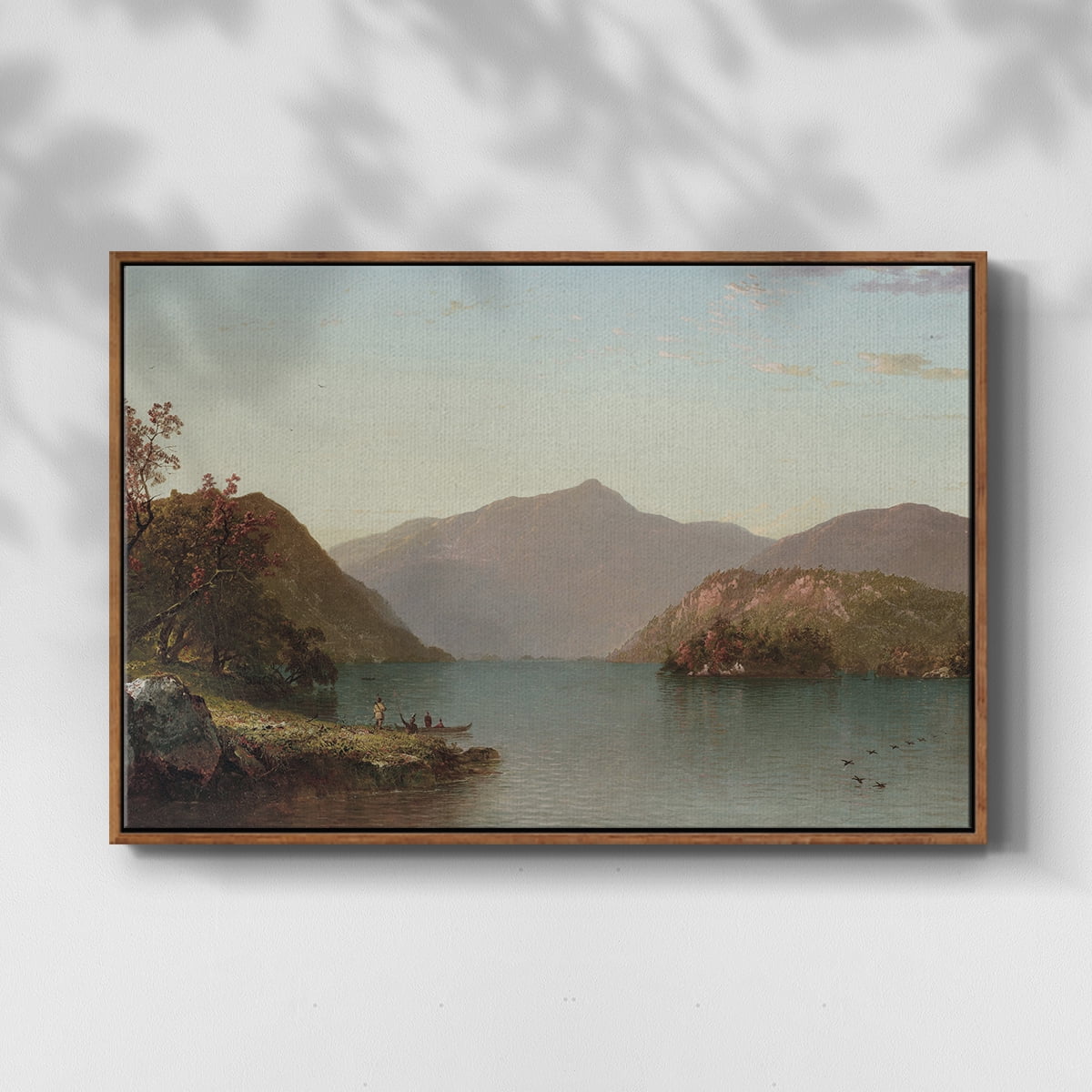 Vintage Landscape-MIX By Wexford Home Framed in Walnut Wood Gallery Wrapped Canvas 25 in. x 37 in.