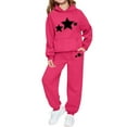 thumbnail image 4 of OGLCCG Girls 2 Piece Tracksuit Sets Trendy Star Graphic Long Sleeve Fleece Hooded Sweatshirt and Jogger Casual Athletic Sweatsuits for Kids 2-13 Years, 4 of 4