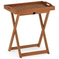 thumbnail image 1 of Gymax Patio Solid Wood Tray Table w/ Removable Top Rectangular TV Tray Bistro Table, 1 of 10