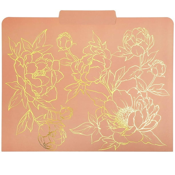 12pcs Paper Cardstock Decorative File Folders Letter Size, Assorted Matte Artistic Floral Design