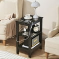 thumbnail image 4 of VECELO Nightstand with Charging Station, Set of 2 End Table with USB Ports and Outlets, 3-Tier Storage Side Table for Living Room, Bedroom, Black, 4 of 9