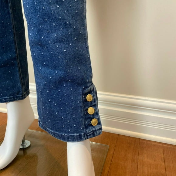 Ruby Rd Mom Jeans With Dot Pattern Size 12