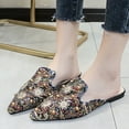 thumbnail image 3 of Mules Chaussures pour Femmes à Enfiler Chaussures Confortables Mode Mules Plates en Strass Mocassins Sans Talon, 3 of 9
