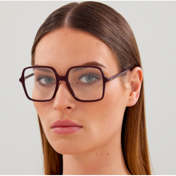 Gucci GG1003O 005 53mm Square Eyeglasses Women's Burgundy