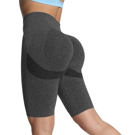 Ladies Boyshorts Underwear Women s Seamless Leggings Shorts  Butt Lifting Biker Shorts High Waist Workout Yoga Gym Long Shorts Dark-Gray M