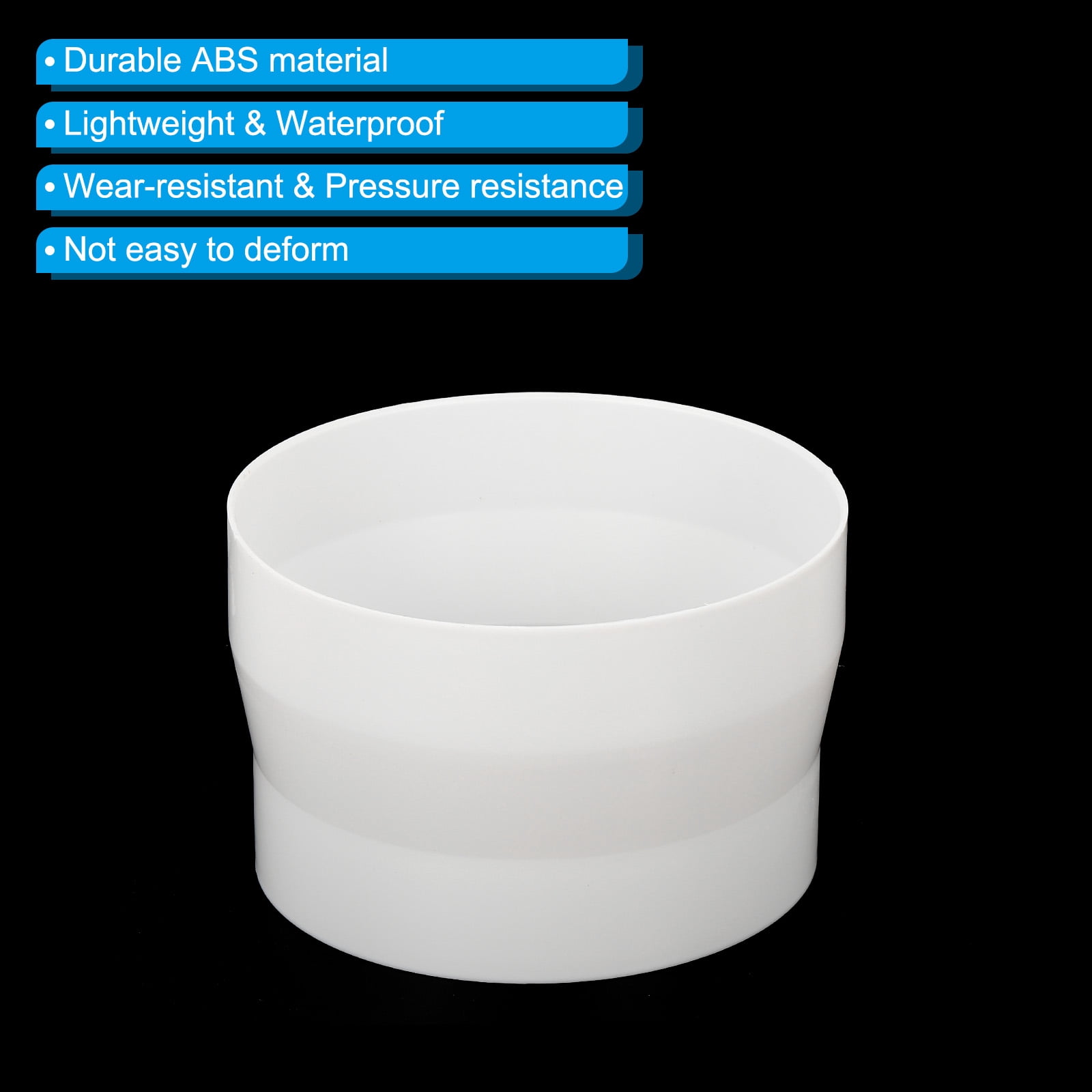 Unique Bargains ABS Ducting Airflow Tube Increaser Adapter for HVAC System White 7" to 6"