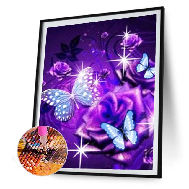 Cuadros Decorativos Diy diamante pintura mariposas completo cuadrado taladro mosaico arte imagen rhinestone Tmvgtek embutido en tela