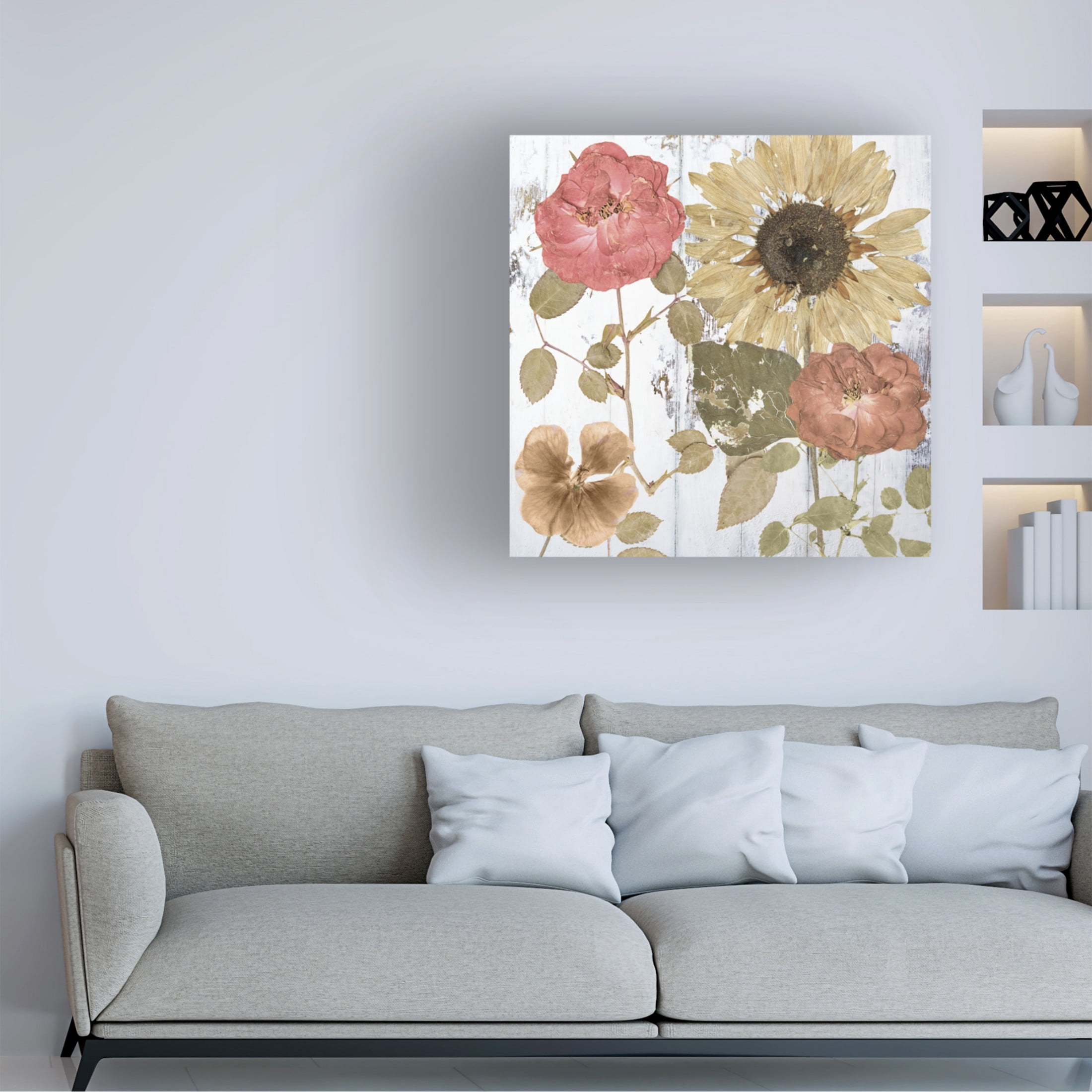 Canvas Wall Art - Sasha 'Earth to Petals II' Wall Art for Living Room, Bedroom, or Office Décor by Trademark Fine Art - 35 x 35 Inches