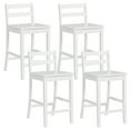 thumbnail image 1 of Costway 24-Inch Wooden Bar Stools Set of 4 with Ergonomic Backrest Counter Height Stools White, 1 of 6