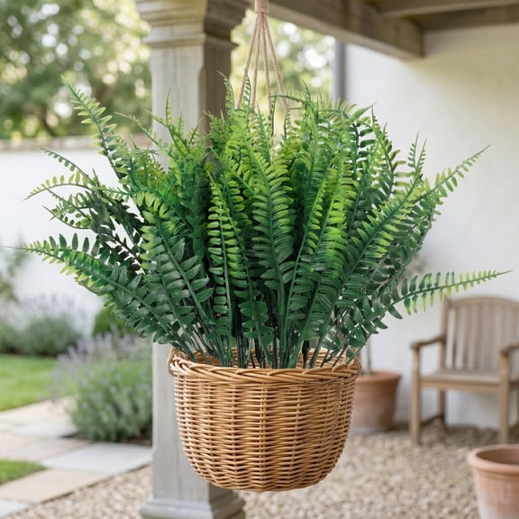 REGALWOVEN Artificial Plants, Fake Greenery Stems for Party Home Garden Green 16 in