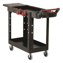 Heavy Duty Adaptable Utility Cart 2 Shelves, 25.2w x 51.5d x 36h, Black