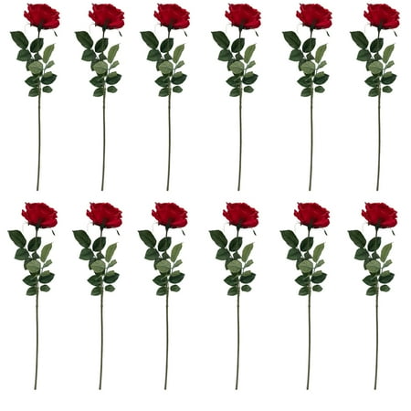 mainstays 29 in artificial blooming red rose indoor stem set of 12