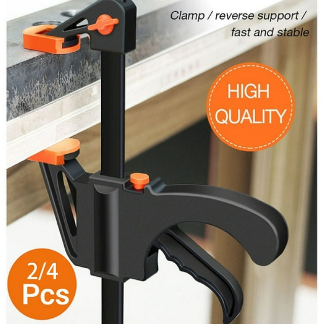 Vaidha 91mm Wood Working Bar F Clamp Clamps Grip Ratchet Quick Release Fixed 2PC