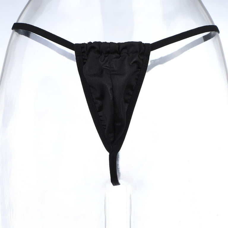 MRULIC intimates for women Thin Thong Men LowWaisted Underpants Tback  Underwear Comfortable Black + 3XL 