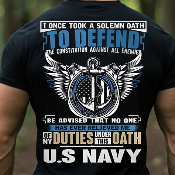 Trenditee U.S. Navy Veteran T-Shirt I Took a Solemn Oath to Defend the T-Shirt