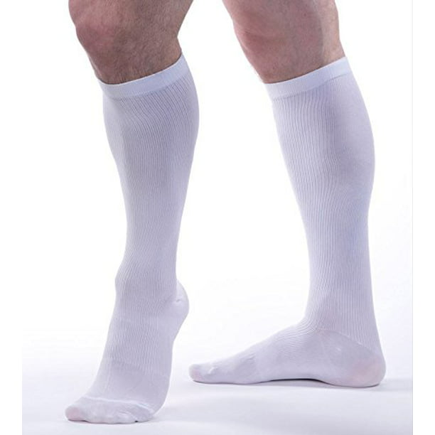 Allegro Men’s 15-20 mmHg Essential 103 Ribbed Support Socks (White ...