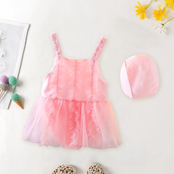 Baby Swimsuit Girls Bathing Suit 1 Piece Pink Quick Dry Cute Swimwear Bathing Suits 0-6 Months