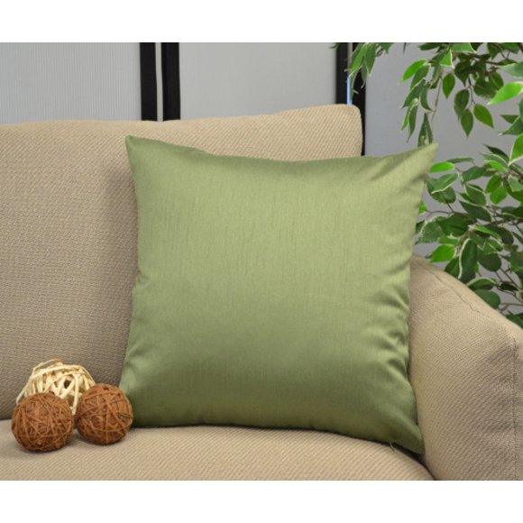(24x24","Sage) - Creative Solid Faux Silk Euro Shams / Pillow Covers - Multi Colours / Size