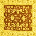thumbnail image 1 of Ahgly Company Indoor Square Oriental Yellow Traditional Area Rugs, 4' Square, 1 of 4