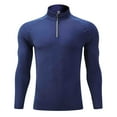 thumbnail image 1 of Blusa y camisa de manga larga con cuello alto para hombre, cuello alto, media cremallera, color liso, secado rápido, ropa deportiva There Are Bullets, ropa para correr, manga larga, poliéster., 1 of 2