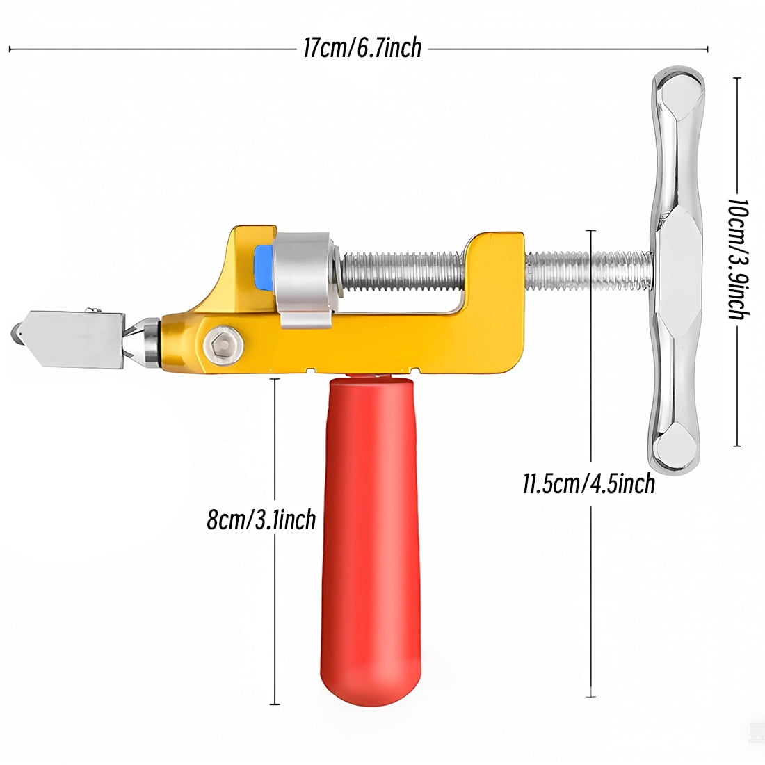 2-in-1 Glass and Tile Cutting Tool with Tungsten Carbide Blade & Breaking Pliers – Precision Manual Glass Cutter for Glass, Mirrors, and Ceramic Tiles – Ideal for DIY and Professional Use