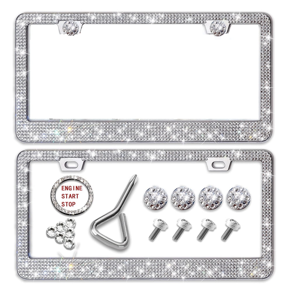 Bling License Plate Frames for Women, Diamond Rhinestone License Plate