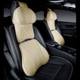 thumbnail image 4 of Luxury Car Neck Pillow Set Leather Embroidered Waist Backrest Lumbar Support Cushion Auto Seat Travel Headrest Pillow For Memory, 4 of 4