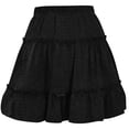 thumbnail image 6 of Avtoify Women's Fashion Casual Solid Color Elastic Waist Loose Court Lock Pleated Ruffles Skirt Dress, 6 of 7