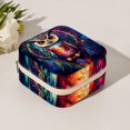 thumbnail image 5 of PhooArto Small Jewellery Box, Owl Dream Catcher Galaxy Portable Travel Mini Jewelry Case for Women Leather Ring Organizer, 5 of 5