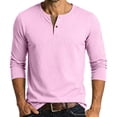 thumbnail image 2 of SGFCWSX Men's Cotton-Linen Blend Long-Sleeve Button-Up Top – Solid Color Casual Shirt Purple Size XL, 2 of 8