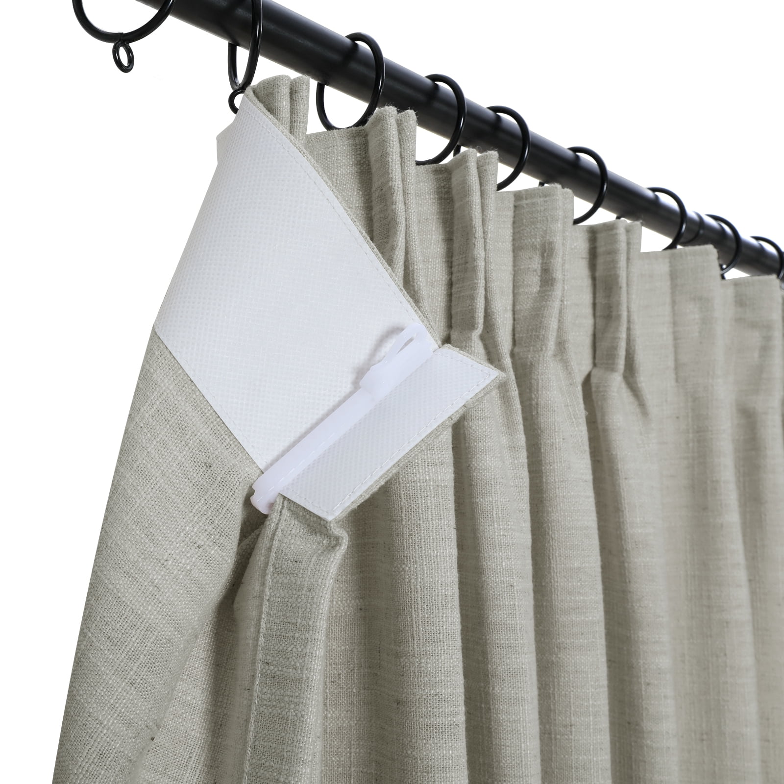 TWOPAGES 52 W X 102 L Inch Curtain Pinch Pleat Hanging Style Drape Light Filtering Linen Blend Textured Drapery for Kitchen, 1 Panel, Grey