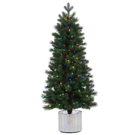 5\u002639; PreLit Potted Stockton Spruce Artificial Christmas 