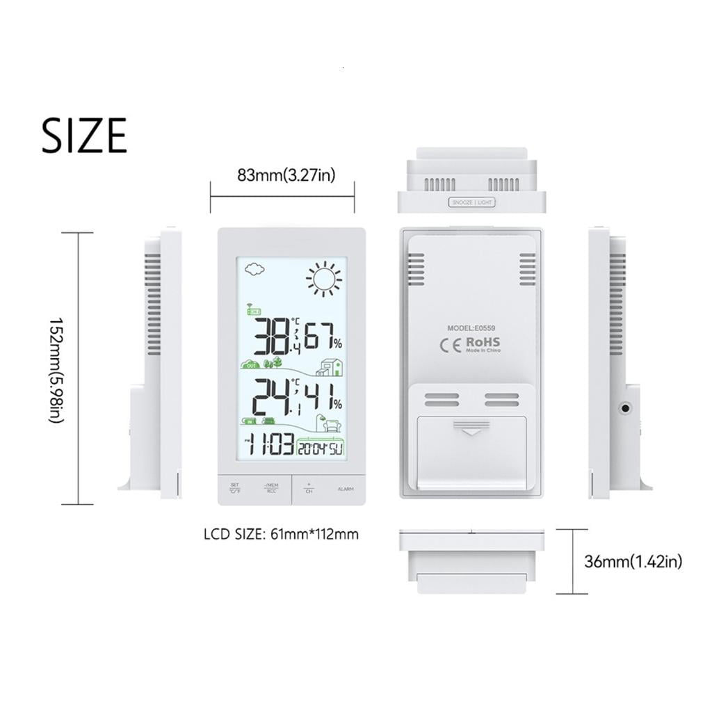 CEORPER Temperature moisture Monitor Wireless Weather Stations with touch screens for Home