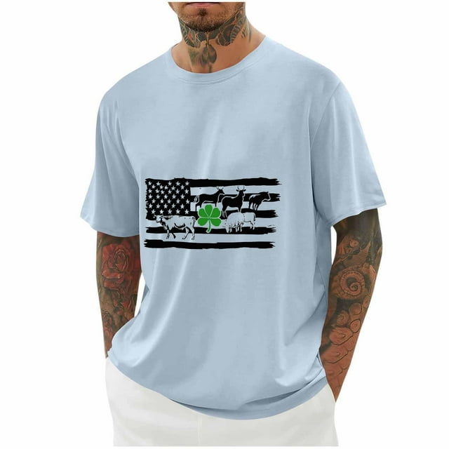 Tops para hombre, blusas y camisas de cuello redondo y manga corta para hombre, blusas casuales de moda con cuello redondo y manga corta para hombre, blusas para hombre