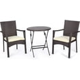 thumbnail image 2 of Outdoor table and chairs Patio Rattan Bistro Set, All Weather Resistant Wicker, 3 PCS Set of Garden Table and Chairs with Arms foldable, 2 of 6