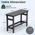 thumbnail image 2 of FUNDAZE HDPE Outdoor Bar Height Table, Oversized Rectangle Patio Table with Umbrella Hole & Footrest, Weather Resistant Tall Side Table for Garden, Poolside, Balcony, Gray, 2 of 8