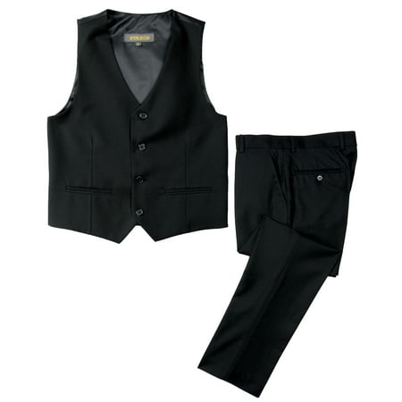 Spring Notion Big Boys' Two Button Suit, Black