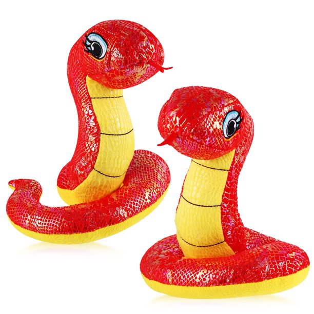 2 piezas de peluche de serpiente china 2025 Año de la serpiente Peluche de peluche Año nuevo chino Decoración de felpa Mascota Muñeca Peluches para el festival de primavera Regalo para la hora de dorm