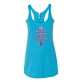 thumbnail image 2 of Keep Calm and Fight On Breast Cancer Awareness Tri-Blend Racerback Tank Top, Vintage Turquoise, Small, 2 of 3